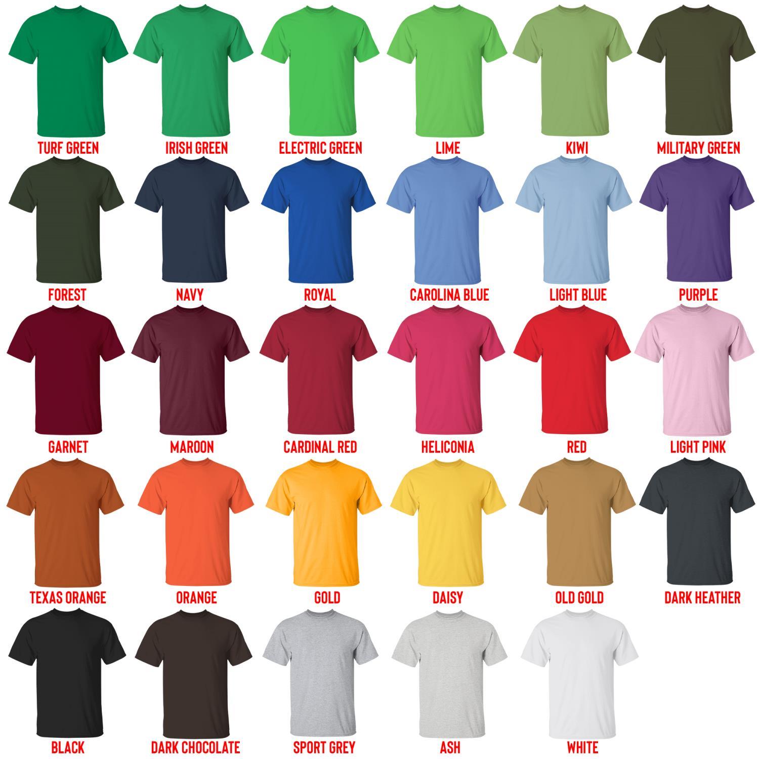 t shirt color chart - ITZY Merch
