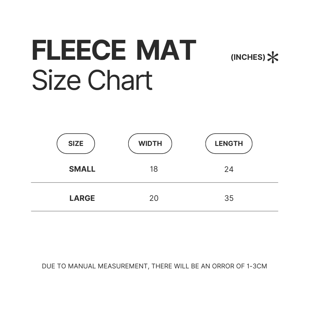 Fleece Mat Size Chart - ITZY Merch