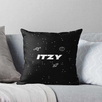 ITZY Galaxy Black White Throw Pillow